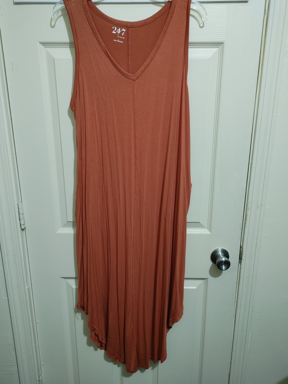 24/7 Women's Rust Maxi Tank Dress